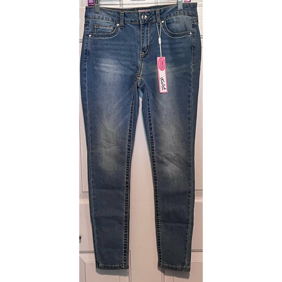 True Luck Jeans Women's Skinny Mid‎ Rise Size 9/10 28" Inseam x 15" Waist - Picture 1 of 5
